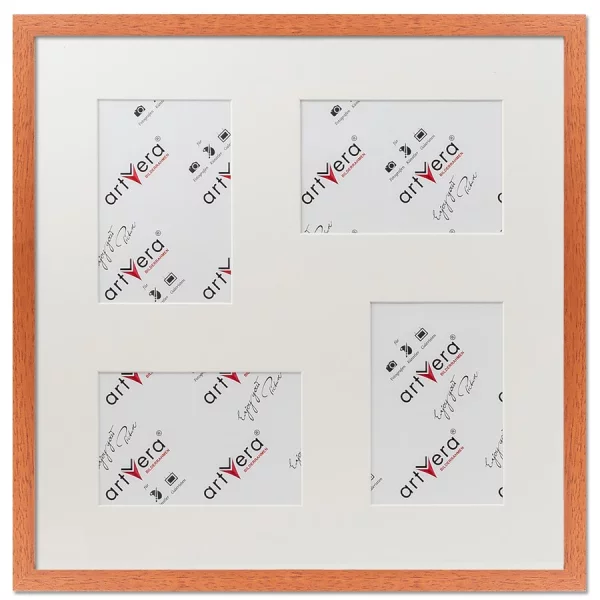 Cadre multi photos Uppsala pour 4 photos, 40x40 cm - 10x15 cm 40x40 cm (4x10x15 cm) | cerise | verre standard (2 mm)