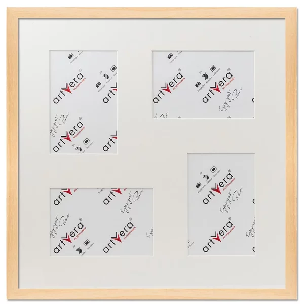 Cadre multi photos Uppsala pour 4 photos, 40x40 cm - 10x15 cm 40x40 cm (4x10x15 cm) | naturel | verre standard (2 mm)