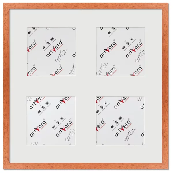 Cadre multi photos Uppsala pour 4 photos, 40x40 cm - 13x13 cm 40x40 cm (4x13x13 cm) | cerise | verre standard (2 mm)