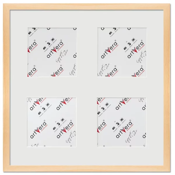 Cadre multi photos Uppsala pour 4 photos, 40x40 cm - 13x13 cm 40x40 cm (4x13x13 cm) | naturel | verre standard (2 mm)