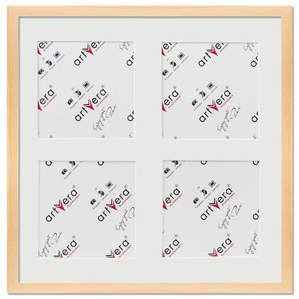 Cadre multi photos Uppsala pour 4 photos, 40x40 cm - 15x15 cm 40x40 cm (4x15x15 cm) | naturel | verre standard (2 mm)