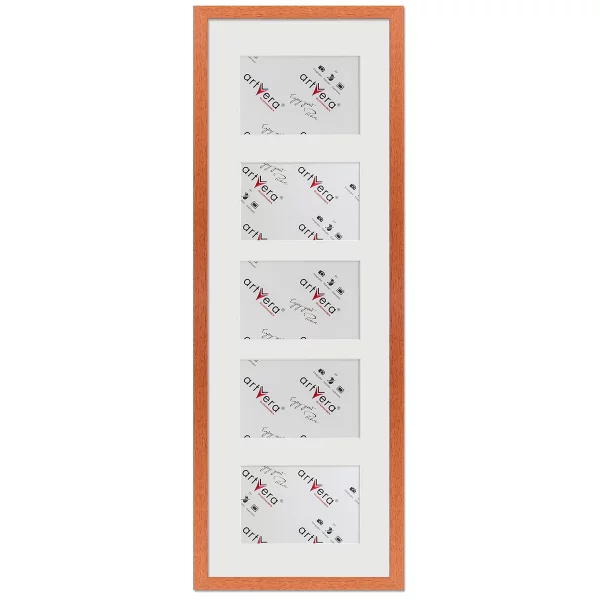 Cadre multi photos Lund pour 5 photos, 23x70 cm - 10x15 cm 23x70 cm (5x10x15 cm) | cerise | verre standard (2 mm)