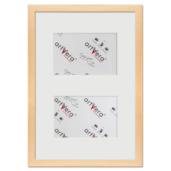 Cadre multi photos Lund pour 2 photos, 25x35 cm - 10x15 cm 25x35 cm (2x10x15 cm) | naturel | verre standard (2 mm)