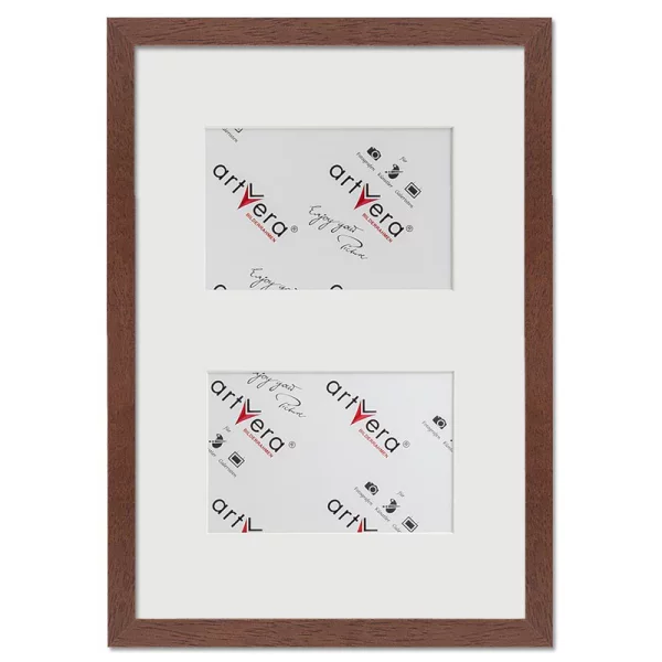 Cadre multi photos Lund pour 2 photos, 25x35 cm - 10x15 cm 25x35 cm (2x10x15 cm) | noyer | verre standard (2 mm)