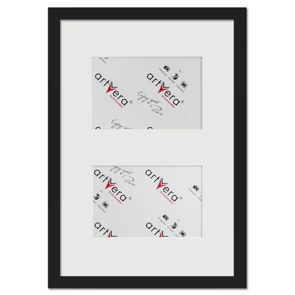 Cadre multi photos Lund pour 2 photos, 25x35 cm - 10x15 cm 25x35 cm (2x10x15 cm) | noir | verre standard (2 mm)