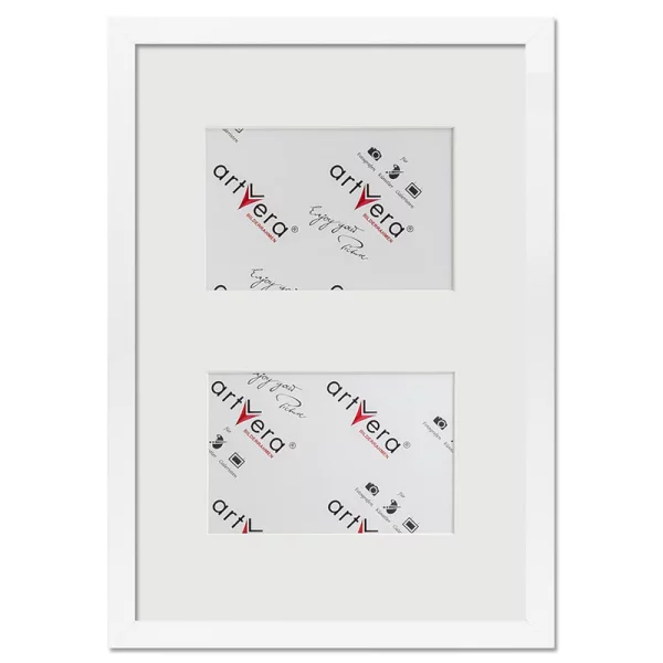 Cadre multi photos Lund pour 2 photos, 25x35 cm - 10x15 cm 25x35 cm (2x10x15 cm) | blanc | verre standard (2 mm)