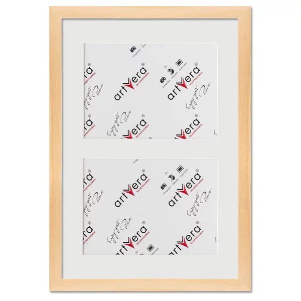 Cadre multi photos Lund pour 2 photos, 25x35 cm - 13x18 cm 25x35 cm (2x13x18 cm) | naturel | verre standard (2 mm)