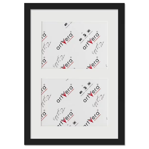 Cadre multi photos Lund pour 2 photos, 25x35 cm - 13x18 cm 25x35 cm (2x13x18 cm) | noir | verre standard (2 mm)