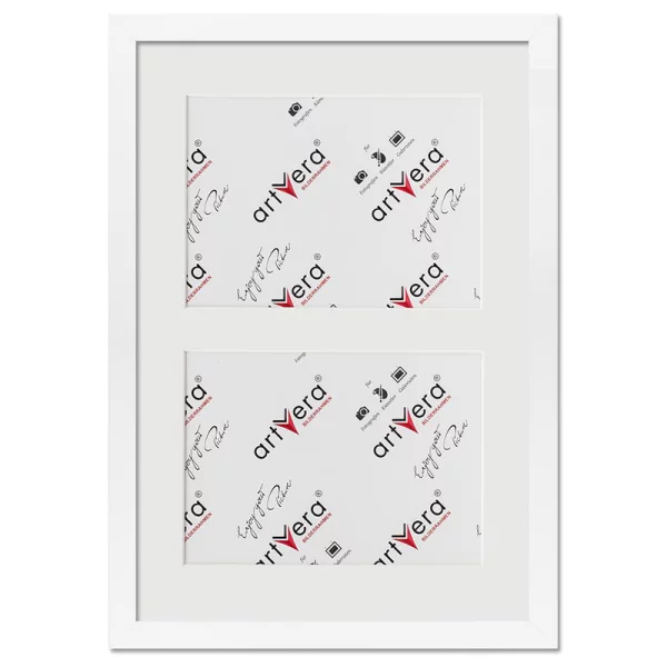 Cadre multi photos Lund pour 2 photos, 25x35 cm - 13x18 cm 25x35 cm (2x13x18 cm) | blanc | verre standard (2 mm)