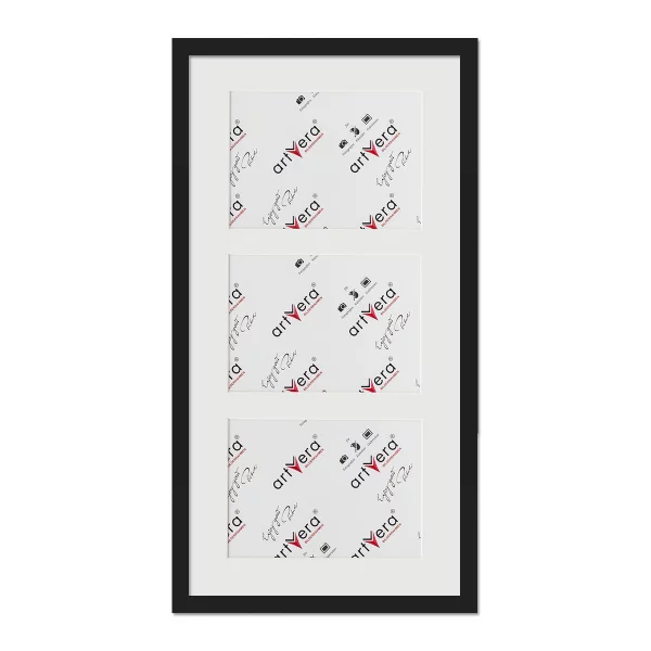 Cadre multi photos Lund pour 3 photos, 25x50 cm - 13x18 cm 25x50 cm (3x13x18 cm) | noir | verre standard (2 mm)