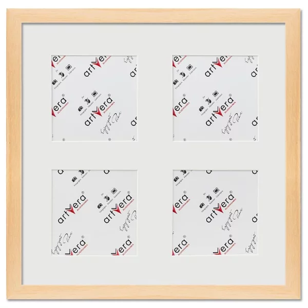 Cadre multi photos Lund pour 4 photos, 30x30 cm - 10x10 cm 30x30 cm (4x10x10 cm) | naturel | verre standard (2 mm)