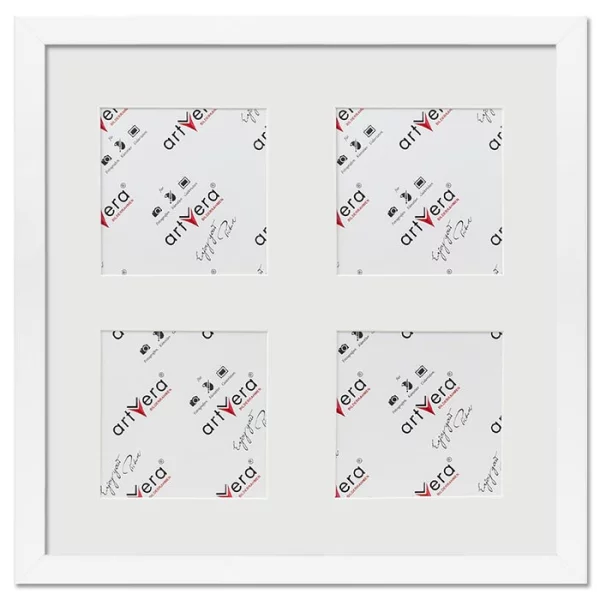Cadre multi photos Lund pour 4 photos, 30x30 cm - 10x10 cm 30x30 cm (4x10x10 cm) | blanc | verre standard (2 mm)