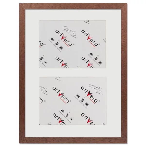 Cadre multi photos Lund pour 2 photos, 30x40 cm - 15x20 cm 30x40 cm (2x15x20 cm) | noyer | verre standard (2 mm)