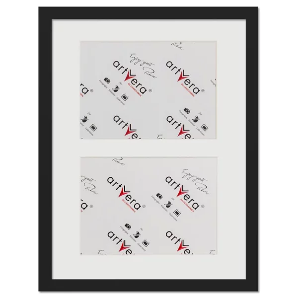 Cadre multi photos Lund pour 2 photos, 30x40 cm - 15x20 cm 30x40 cm (2x15x20 cm) | noir | verre standard (2 mm)