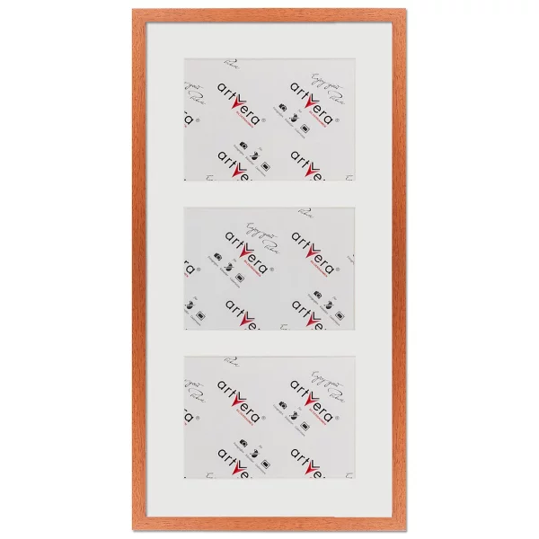 Cadre multi photos Lund pour 3 photos, 30x60 cm - 15x20 cm 30x60 cm (3x15x20 cm) | cerise | verre standard (2 mm)