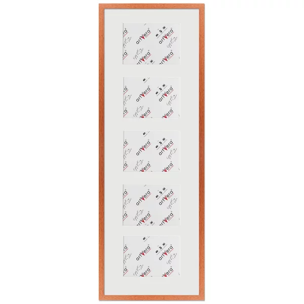 Bilderrahmen Lund für 5 Bilder, 30x90 cm - 13x18 cm 30x90 cm (5x13x18 cm) | Kirsche | Normalglas (2 mm)