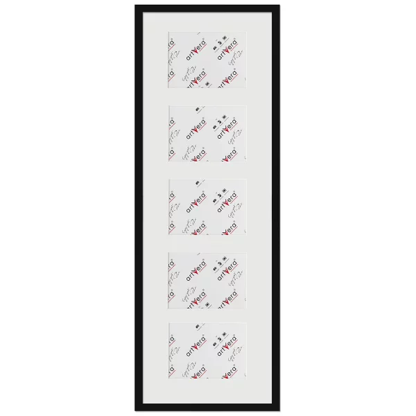 Bilderrahmen Lund für 5 Bilder, 30x90 cm - 13x18 cm 30x90 cm (5x13x18 cm) | Schwarz | Normalglas (2 mm)
