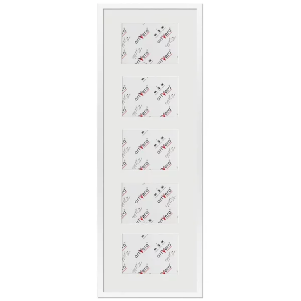 Bilderrahmen Lund für 5 Bilder, 30x90 cm - 13x18 cm 30x90 cm (5x13x18 cm) | Weiß | Normalglas (2 mm)