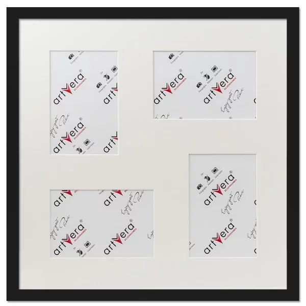 Cadre multi photos Lund pour 4 photos, 40x40 cm - 10x15 cm 40x40 cm (4x10x15 cm) | noir | verre standard (2 mm)