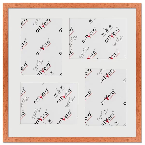 Cadre multi photos Lund pour 4 photos, 40x40 cm - 13x18 cm 40x40 cm (4x13x18 cm) | cerise | verre standard (2 mm)