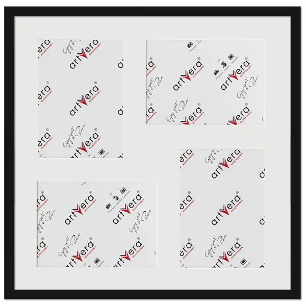 Cadre multi photos Lund pour 4 photos, 50x50 cm - 15x20 cm 50x50 cm (4x15x20 cm) | noir | verre standard (2 mm)