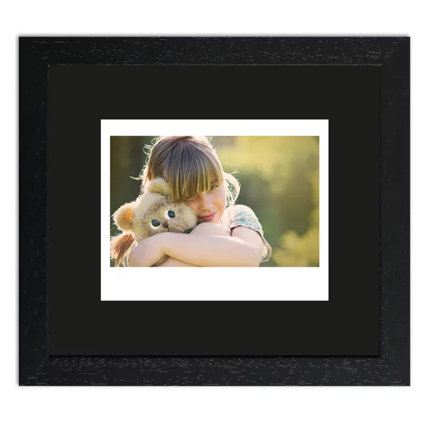 Cadre pour 1 photo immédiat - Typ Instax Wide 13,8x15,7 cm | noir, avec veinure | verre standard (2 mm)
