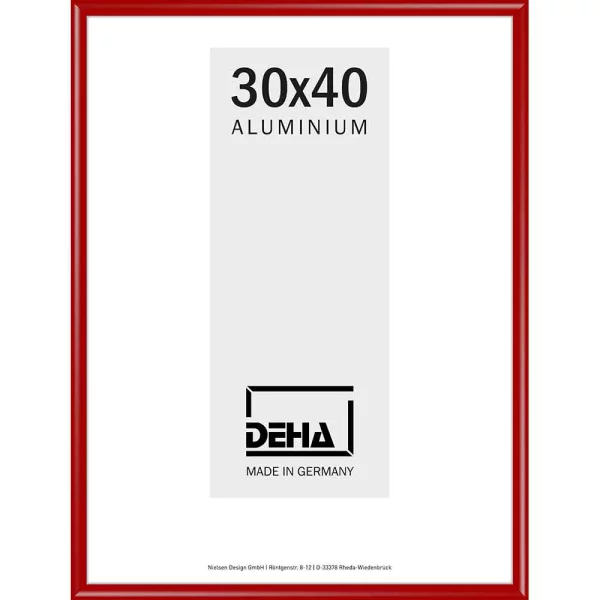 Cadre en aluminium Regulus sur-mesure rouge carmin RAL 3002 | verre standard (2 mm)