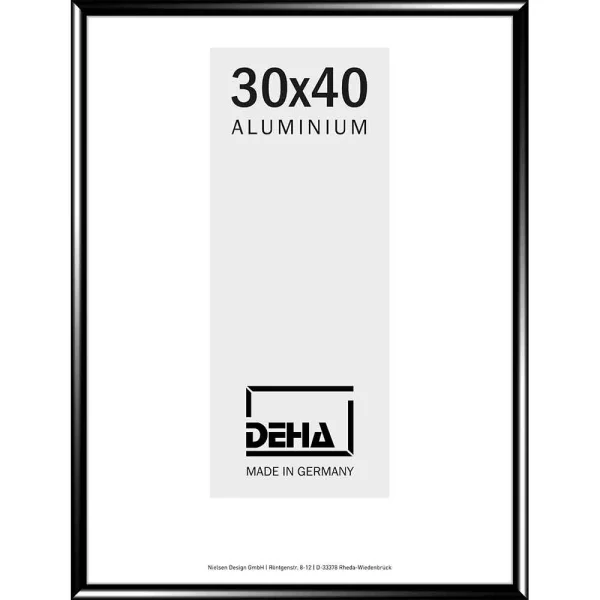 Cadre en aluminium Regulus sur-mesure noir brillant | verre standard (2 mm)