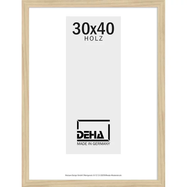 Cadre en bois Nemesis sur-mesure érable naturel glacé | verre standard (2 mm)