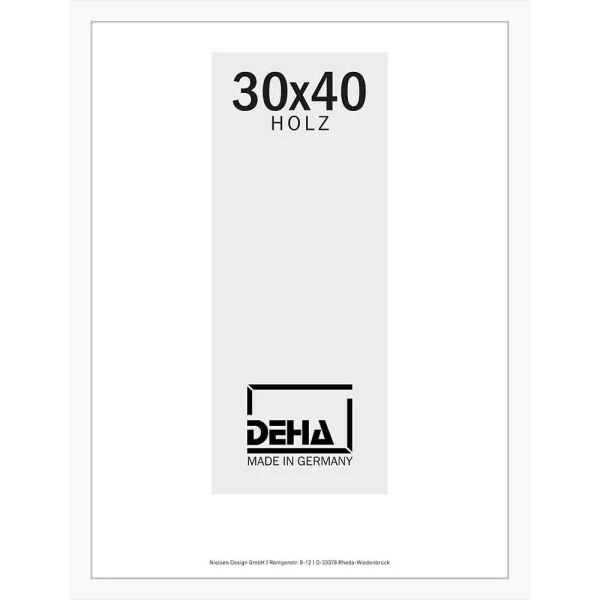 Cadre en bois Nemesis sur-mesure hêtre blanc couvrant | verre standard (2 mm)