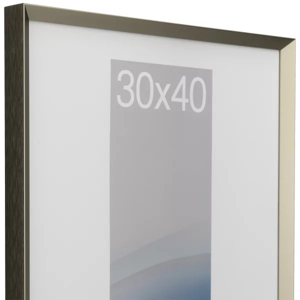 Aluminium lijst Wega op maat oudzilver mat | normaal glas (2 mm)