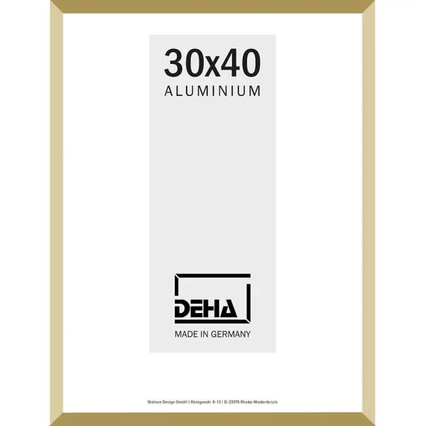 Alurahmen Wega Sonderzuschnitt Gold matt | Normalglas (2 mm)