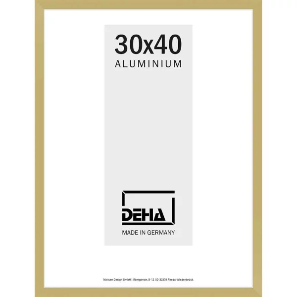 Cadre en aluminium Bellatrix sur-mesure or mat | verre standard (2 mm)