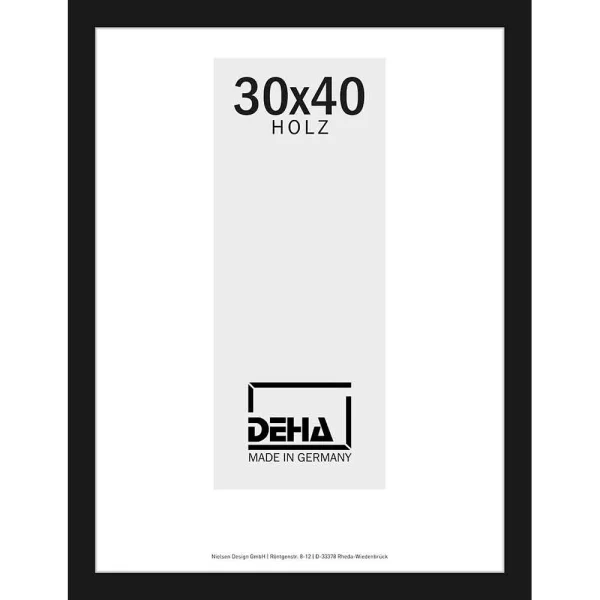 Cadre en bois Thuban 20x28 cm | hêtre noir couvrant | verre standard (2 mm)