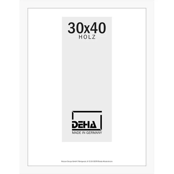 Cadre en bois Thuban 20x28 cm | hêtre blanc couvrant | verre standard (2 mm)