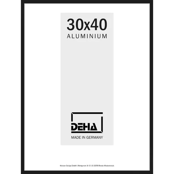 Aluminium lijst Vega op maat zwart, mat | kunstglas (2 mm)