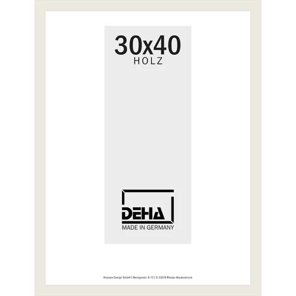 Cadre à rehausse en bois Bunda 20x28 cm | tilleul blanc couvrant | verre standard (2 mm)