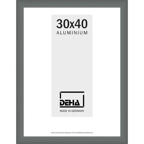 Cadre en aluminium Capella sur-mesure gris contraste | verre standard (2 mm)