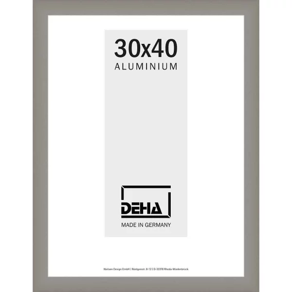 Cadre en aluminium Capella sur-mesure gris argent mat | verre standard (2 mm)