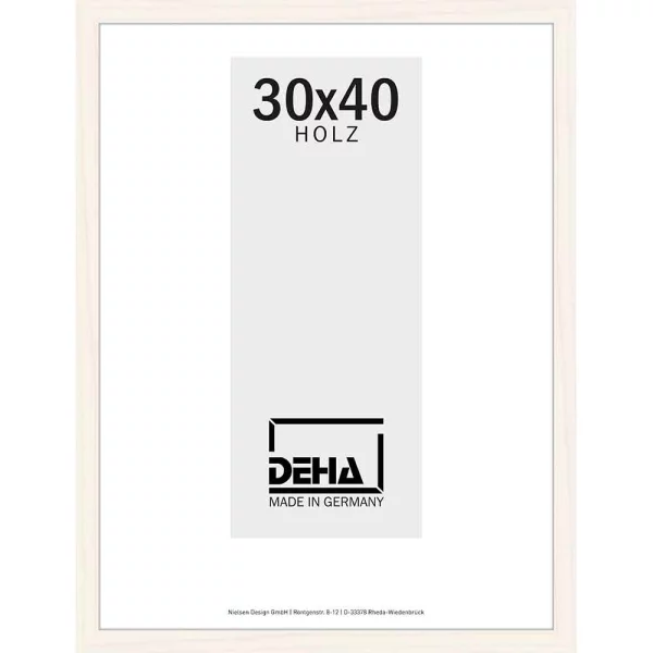 Cadre en bois Hamal 20x28 cm | pin blanc glacé | verre standard (2 mm)