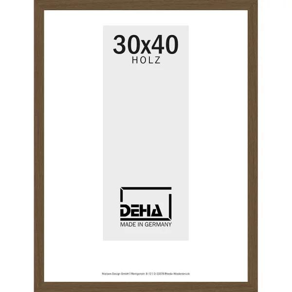 Cadre en bois Hamal 20x28 cm | noix | verre standard (2 mm)