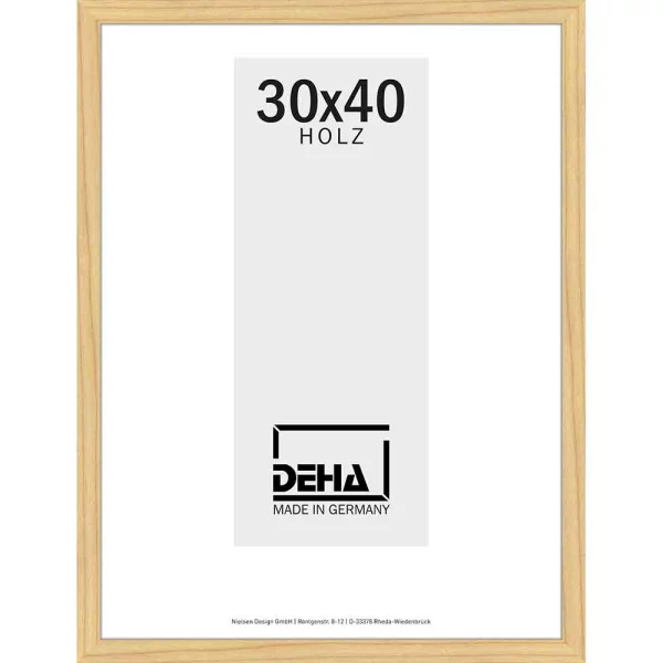 Cadre en bois Hamal sur-mesure pin naturel non traité | verre standard (2 mm)