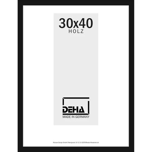 Cadre en bois Hamal sur-mesure pin noir couvrant | verre standard (2 mm)