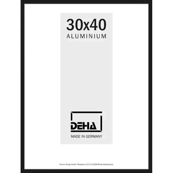 Alu Bilderrahmen Sceptrum 42x59,4 cm (A2) | Schwarz matt | Normalglas (2 mm)