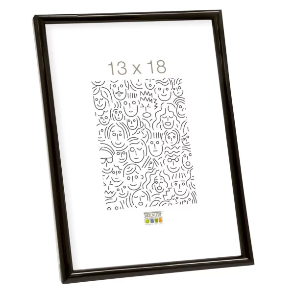Cadre en plastique Zulte 10x15 cm | noir brillant | verre standard (2 mm)