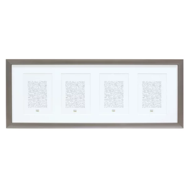 Galerierahmen aus Aluminium für 4 Bilder 13x18 cm | Grau | Normalglas (2 mm)