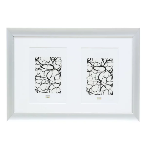 Cadre multi photos Jade pour 2 photos 10x15 cm | argent | verre standard (2 mm)