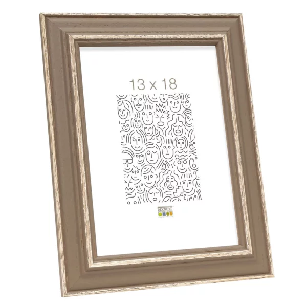 Holz Bilderrahmen Lilou 18x24 cm | Taupe | Normalglas (2 mm)
