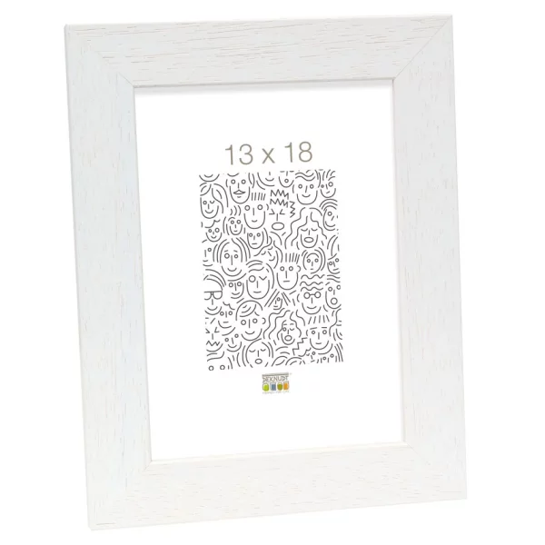 Cadre en bois Lotte 13x18 cm | blanc | verre standard (2 mm)