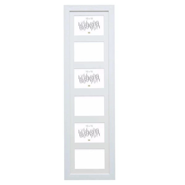 Cadre multi photos Lotte pour 6 photos 10x15 cm | blanc | verre standard (2 mm)